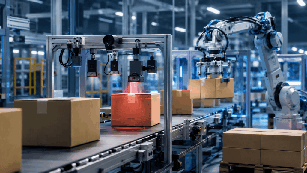 Industries automated packaging line in action