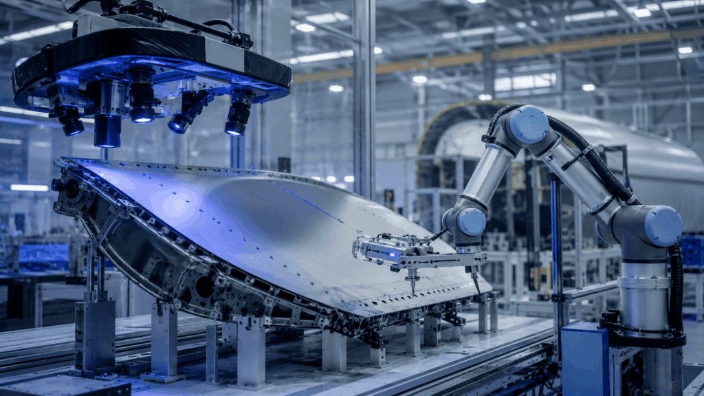 Industries high tech robotic inspection in aerospace and defense