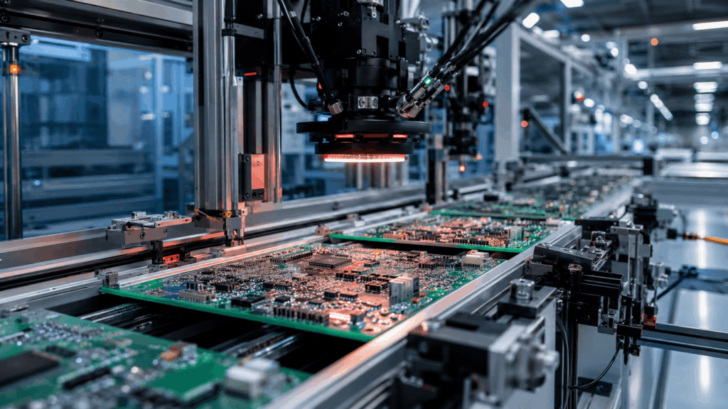 Industries robotic assembly in electronics manufacturing